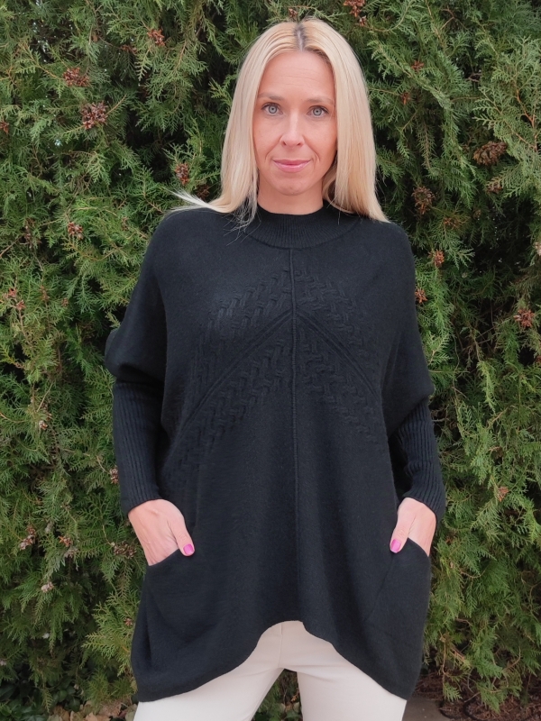 Women's tunic Asymmetry in black 