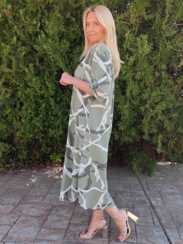 Linen dress in green 