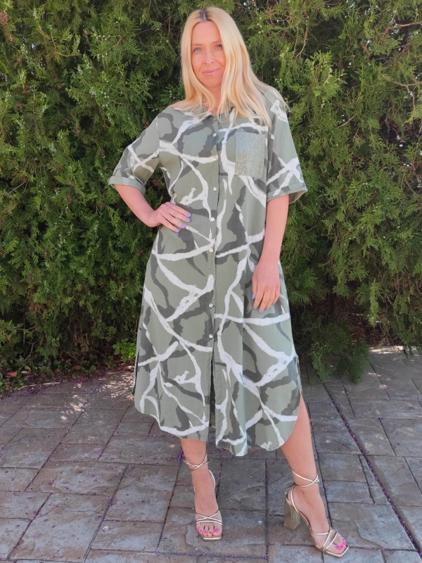 Linen dress in green 