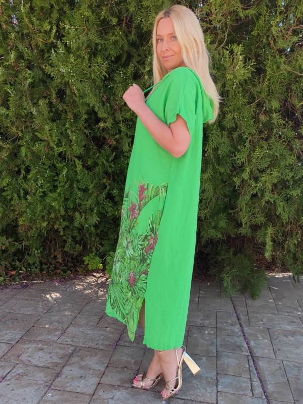 Linen dress in green 