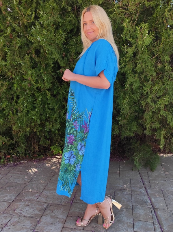 Linen dress in blue 