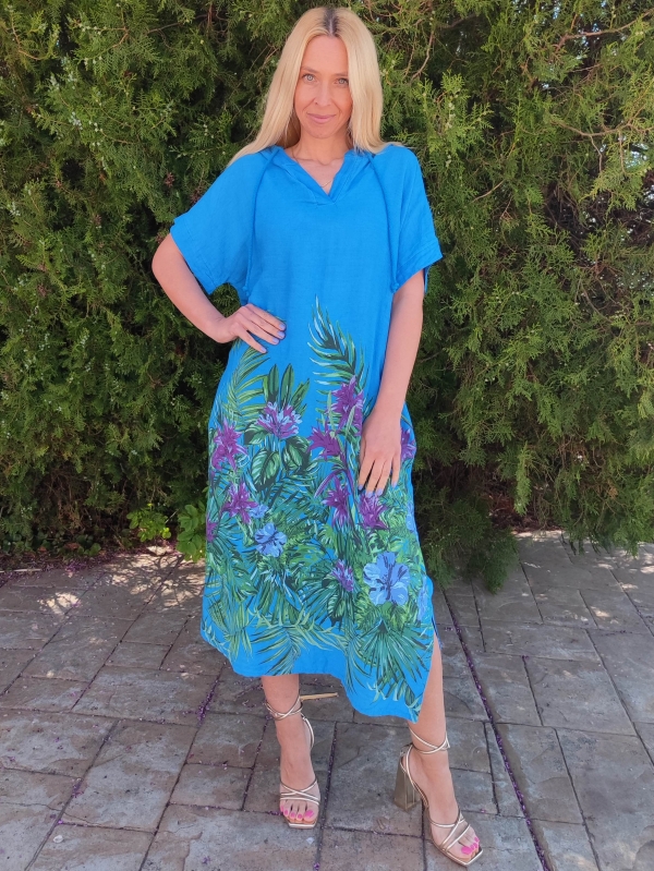 Linen dress in blue 