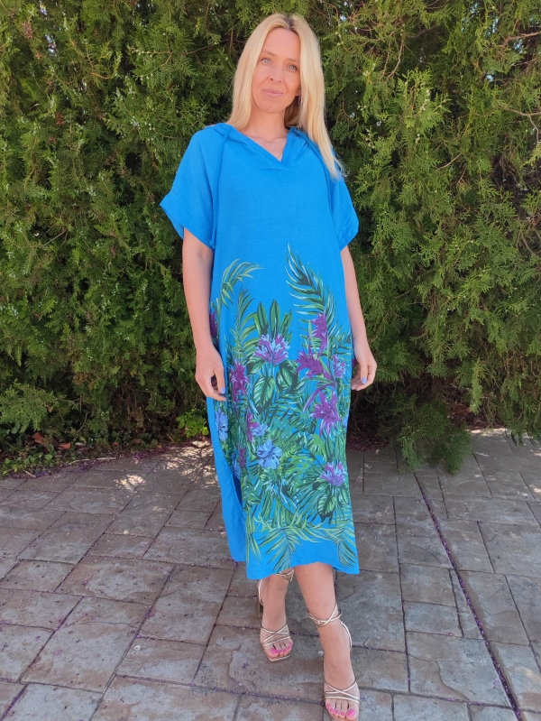 Linen dress in blue 