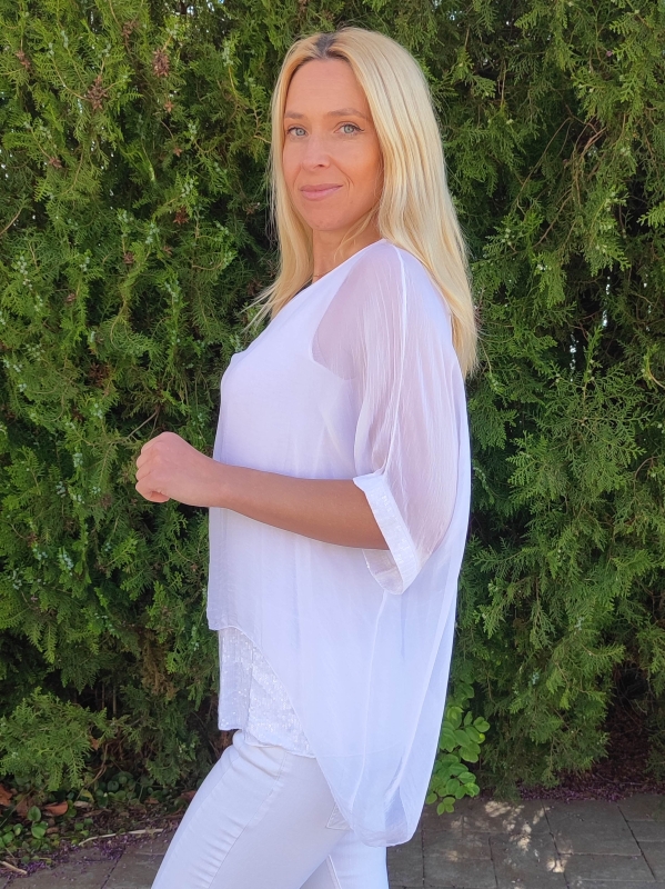  Women's silk blouse in white