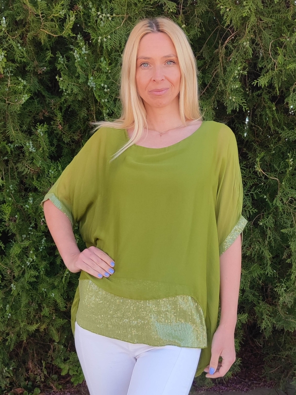  Women's silk blouse in green