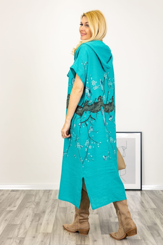 Linen dress with hood 