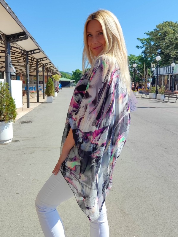  Women's silk tunic with flowers 