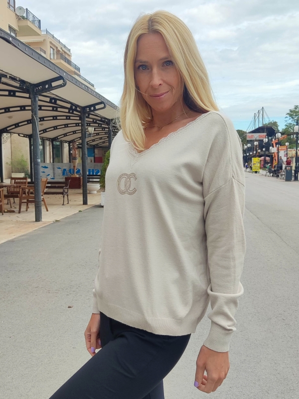 Women's blouse "CC Chic" in beige