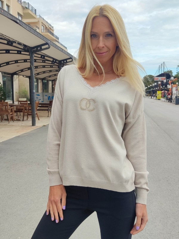 Women's blouse "CC Chic" in beige