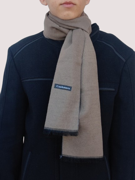 Men's cashmere scarf in brown 