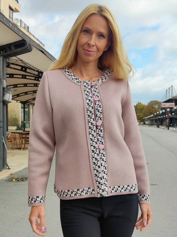 Women's jacket-style vest in pink
