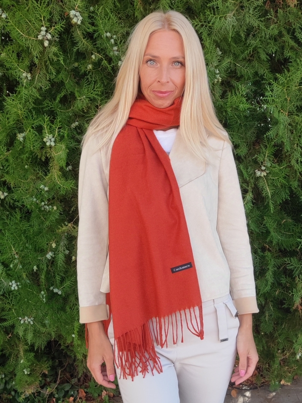 Едноцветен кашмирен шал