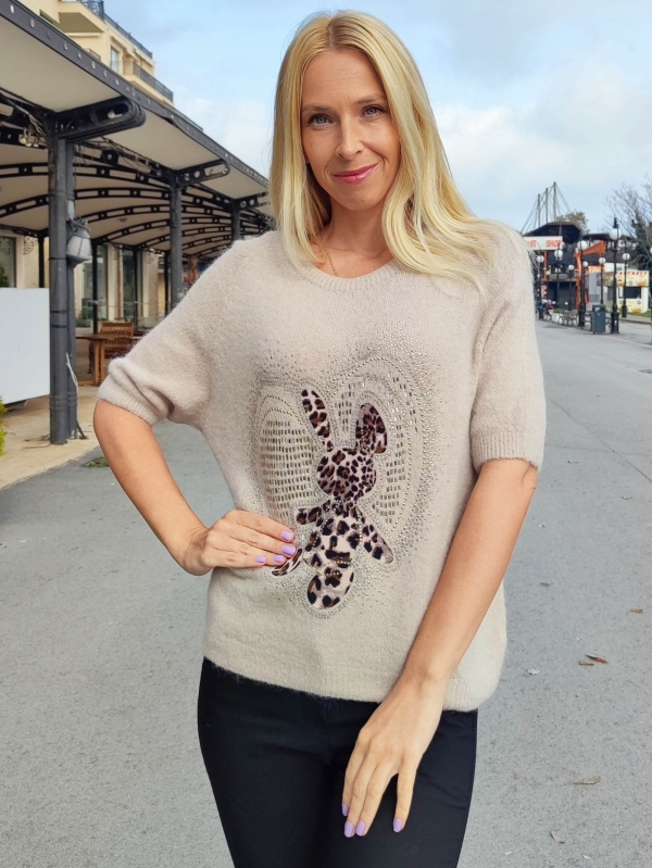 Дамски блуза с алпака в бежово 