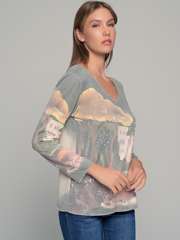 Елегантна блуза с щампа