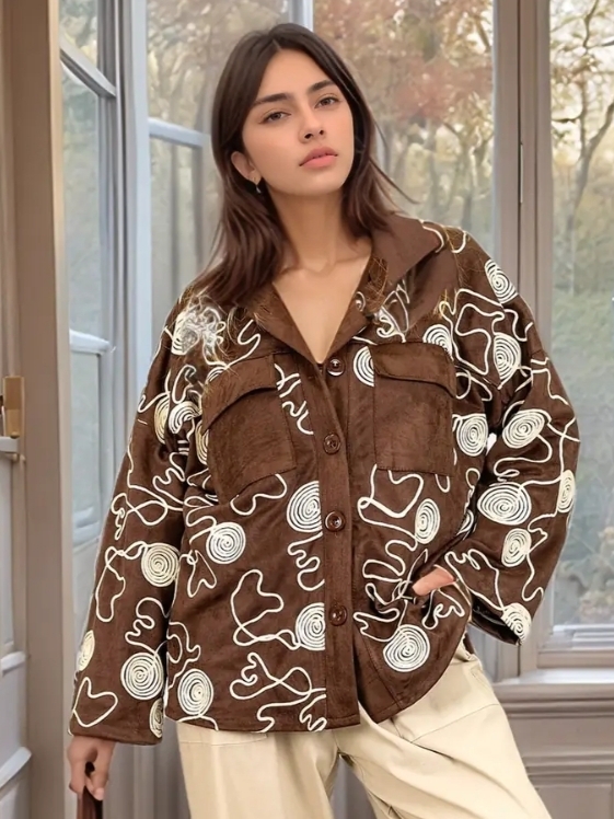 Women's jacket-shirt with abstract print - a modern accent for every style