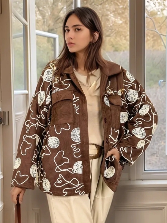 Women's jacket-shirt with abstract print - a modern accent for every style