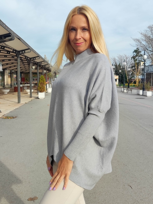 Макси туника Асиметрия в сиво