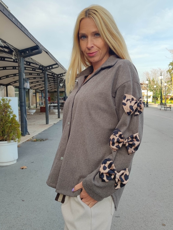 Fango shirt with leopard stripes