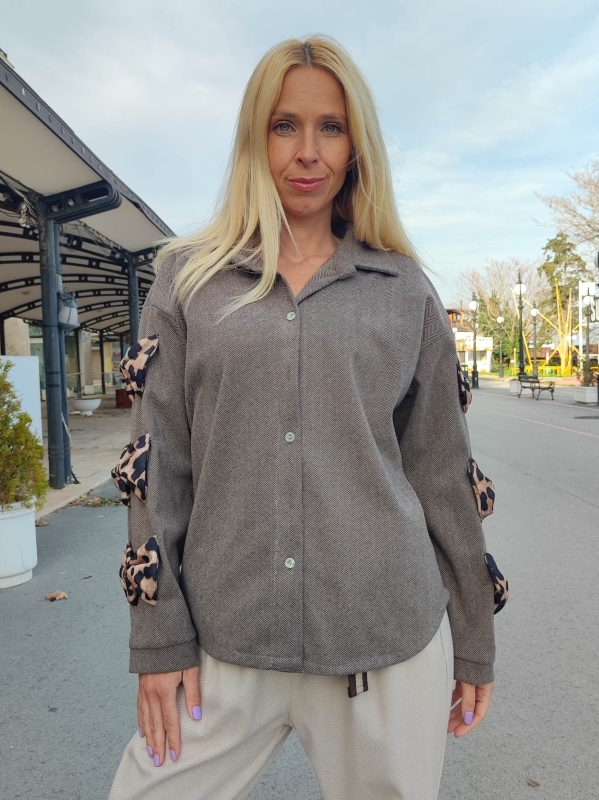 Fango shirt with leopard stripes