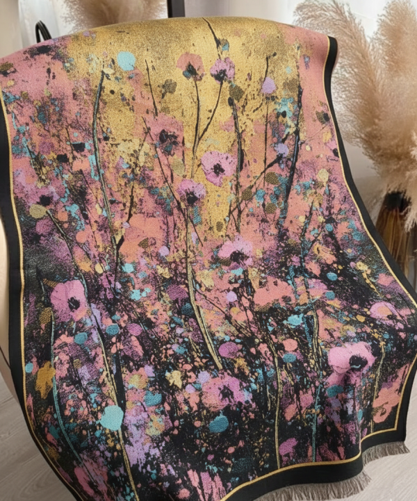 Луксозен арт шал с абстрактен принт