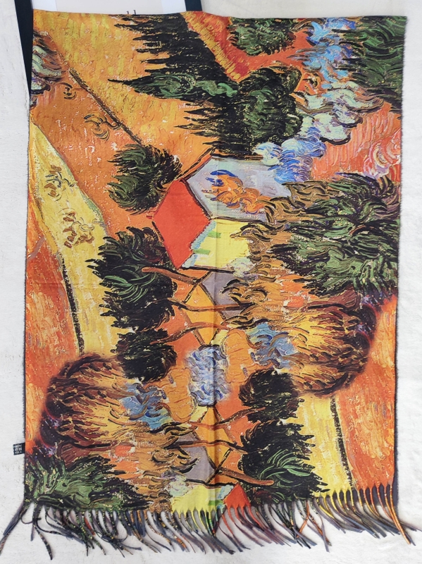 Кашмирен Шал с Принт на Ван Гог | Носимо Изкуство – Купи Онлайн