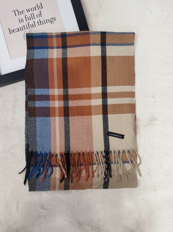 men's cashmere plaid scarf