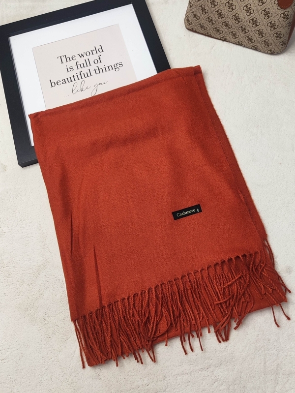 Luxurious  Cashmere Scarf in tile brown | UniqueFashion