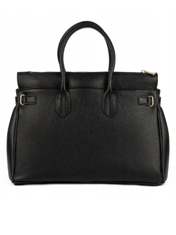 Черна италианска дамска чанта от естествена кожа Vera Pelle