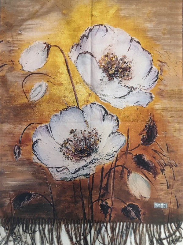 Дамски Зимен Шал с Едри Цветя 