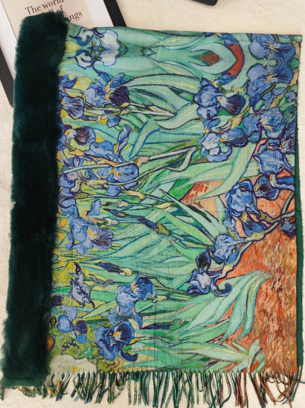 Луксозен дамски шал Ирисите