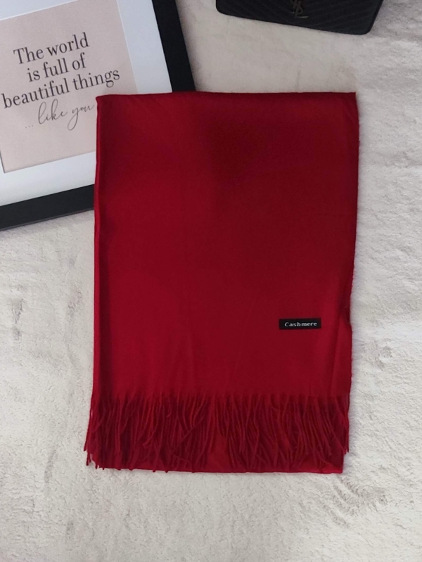 Кашмирен шал в цвят бордо