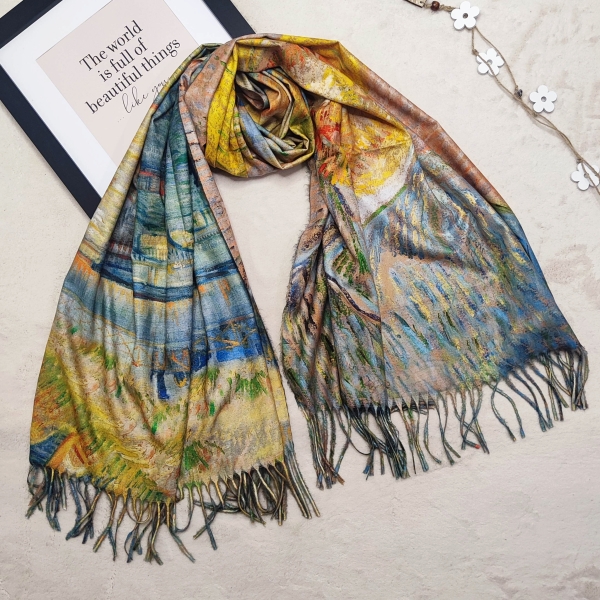 Дамски двулицев кашмирени шал 