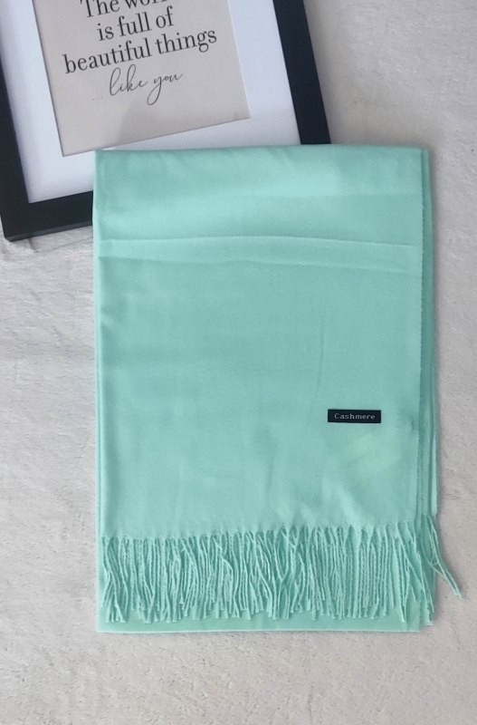 Луксозен  Кашмирен Шал в цвят мента| UniqueFashion