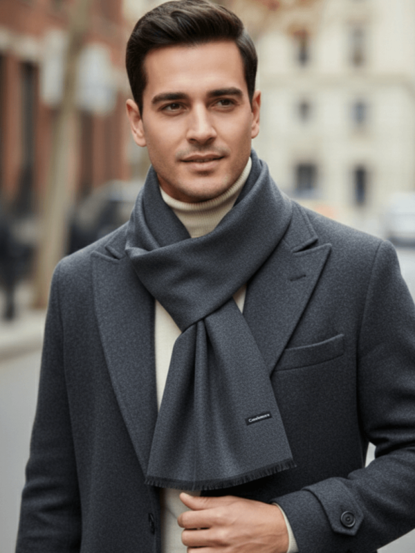 Men's Cashmere Scarf in Grey – Elegant and Warm
