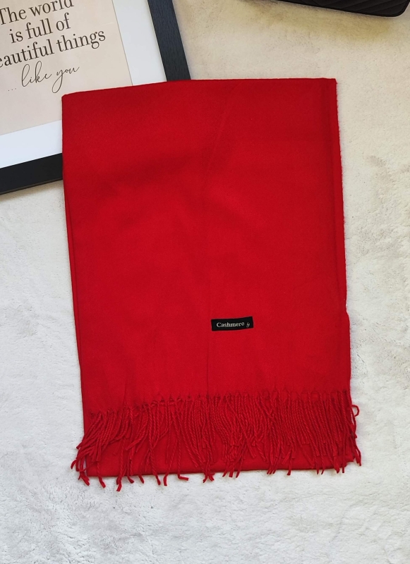 Elegant Red Cashmere Scarf | UniqueFashion