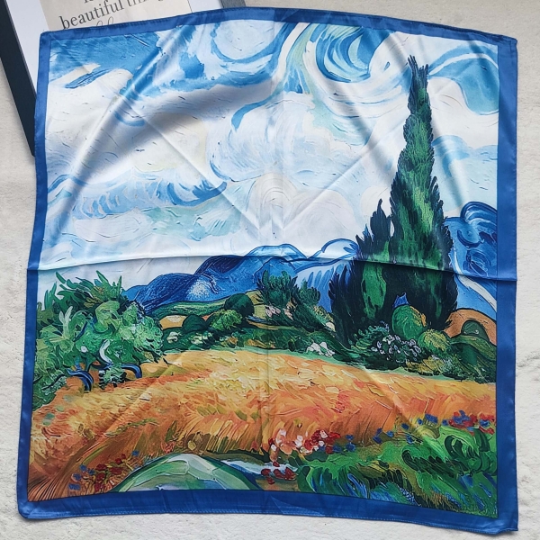 Дамски сатенен шал -кърпа