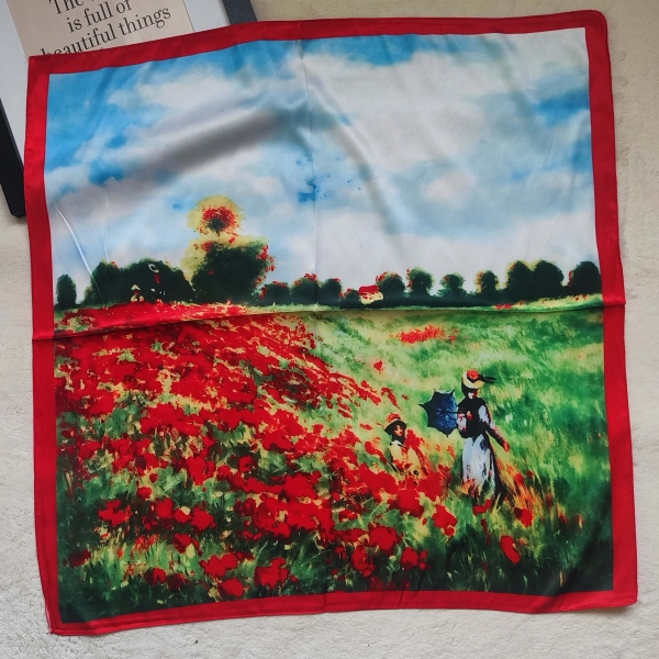 Дамски сатенен шал -кърпа