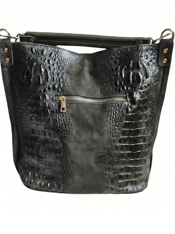 Дамска чанта тип торба с външен джоб с цип