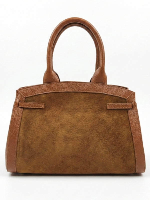 Кафява дамска чанта от естествена кожа Unique Fashion