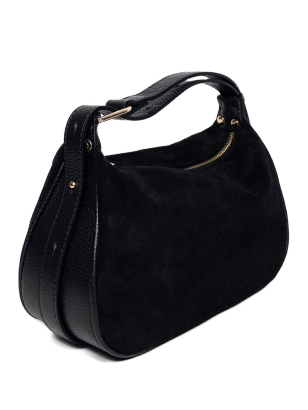 Women's handbag made of natural suede Black - Italy | UniqueFashion