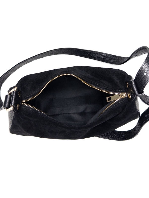 Women's handbag made of natural suede Black - Italy | UniqueFashion