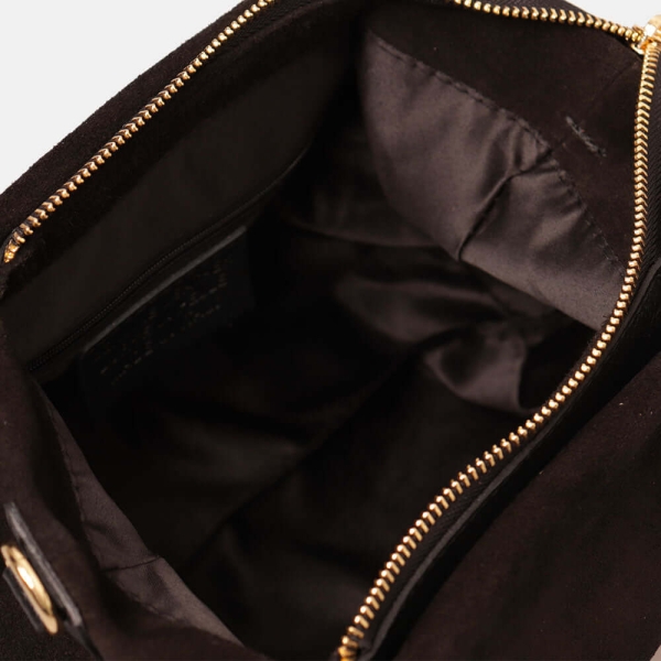 Вътрешно разпределение на дамска чанта джоб с цип и хастар.