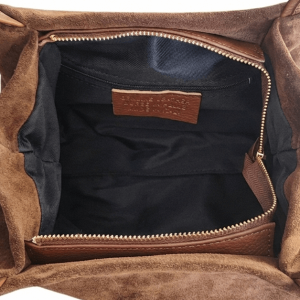 Дамска чанта от естествен велур Флоренция  в Кафяво