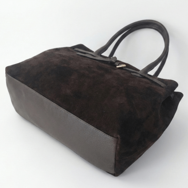 Детайли от естествена кожа на дамска чанта Флоренция