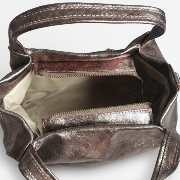 Elegant Ladies Bag Genuine Leather in Antique Gold Color | Unique Fashion