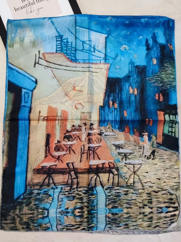 Луксозен дамски шал голиам размер от коприна