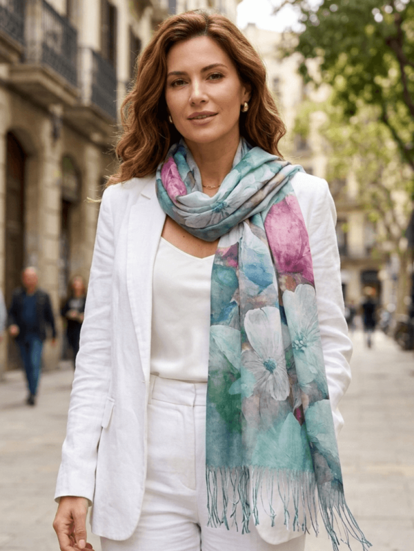 elegant spring scarf with flowers from Unique Fashion Online