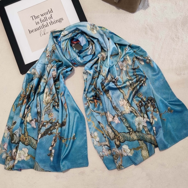 Women's satin scarf with two faces