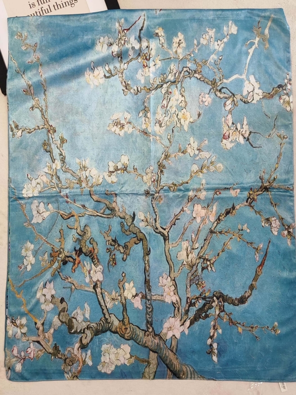 Women's satin scarf with two faces