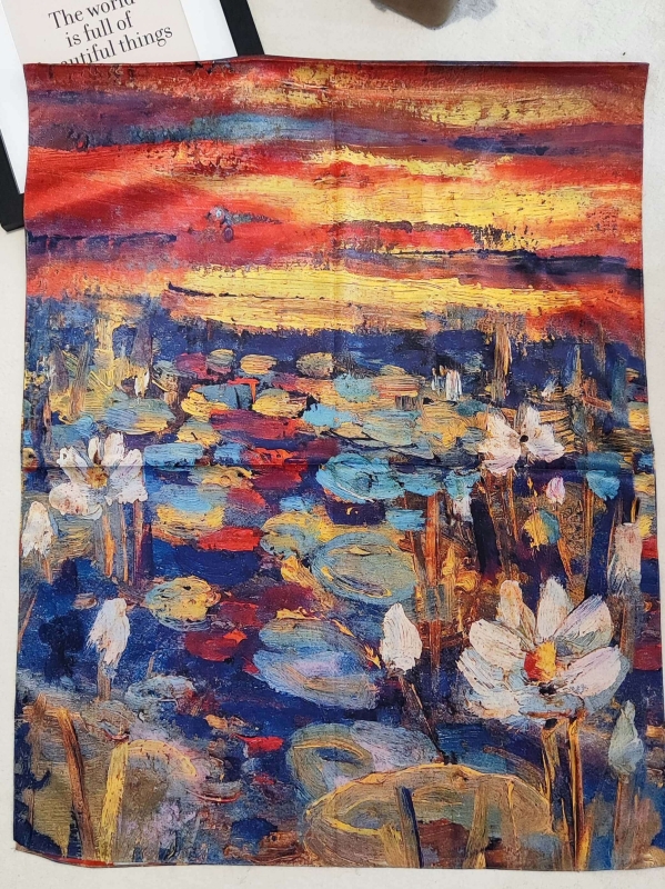 Double-sided satin scarf